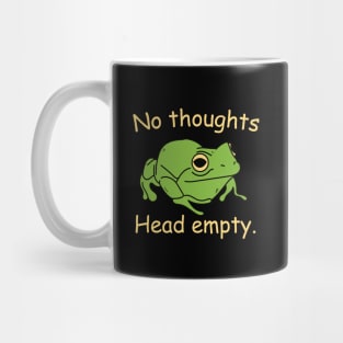 no thoughts head empty frog retro word art meme Mug